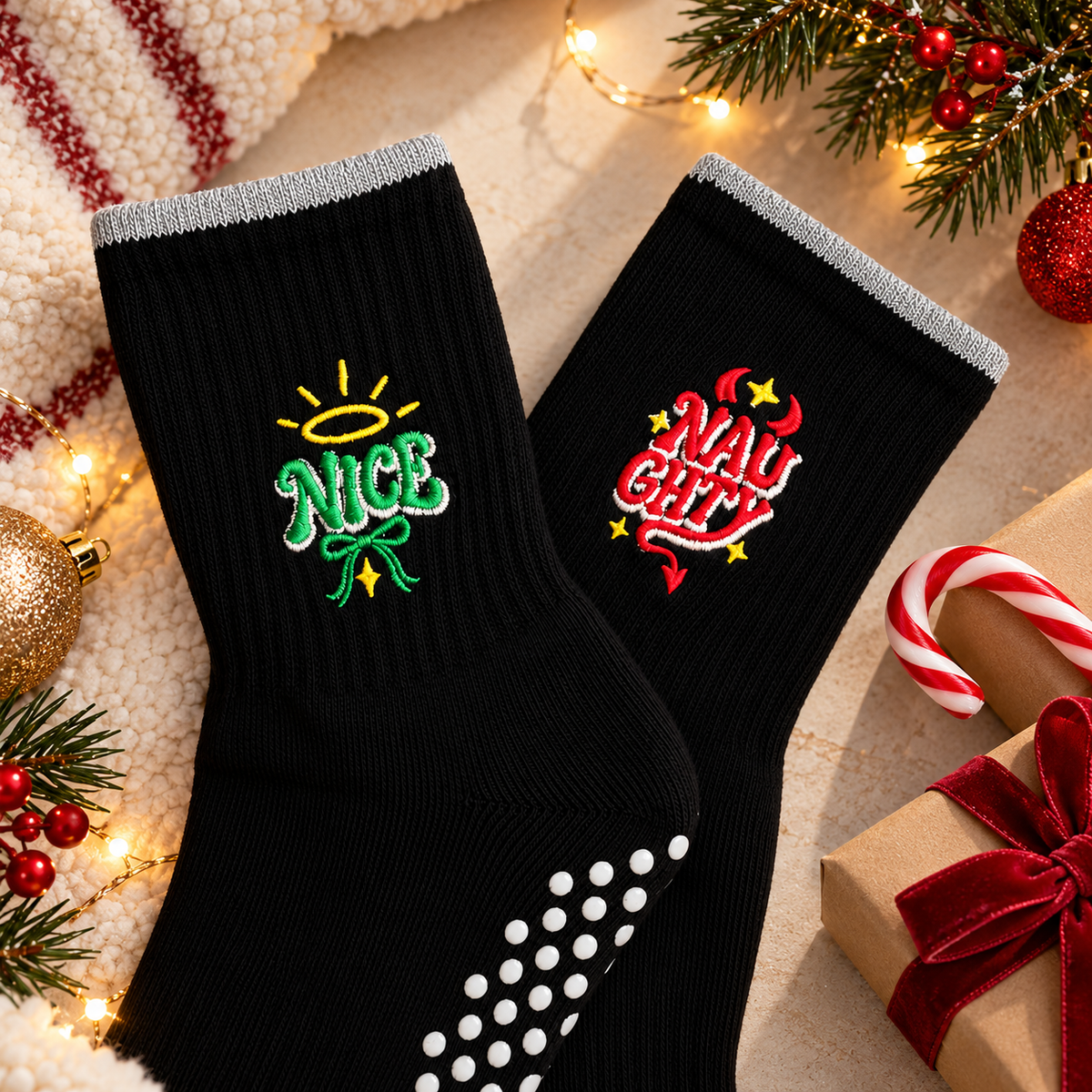 Christmas Grip Socks For Pilates