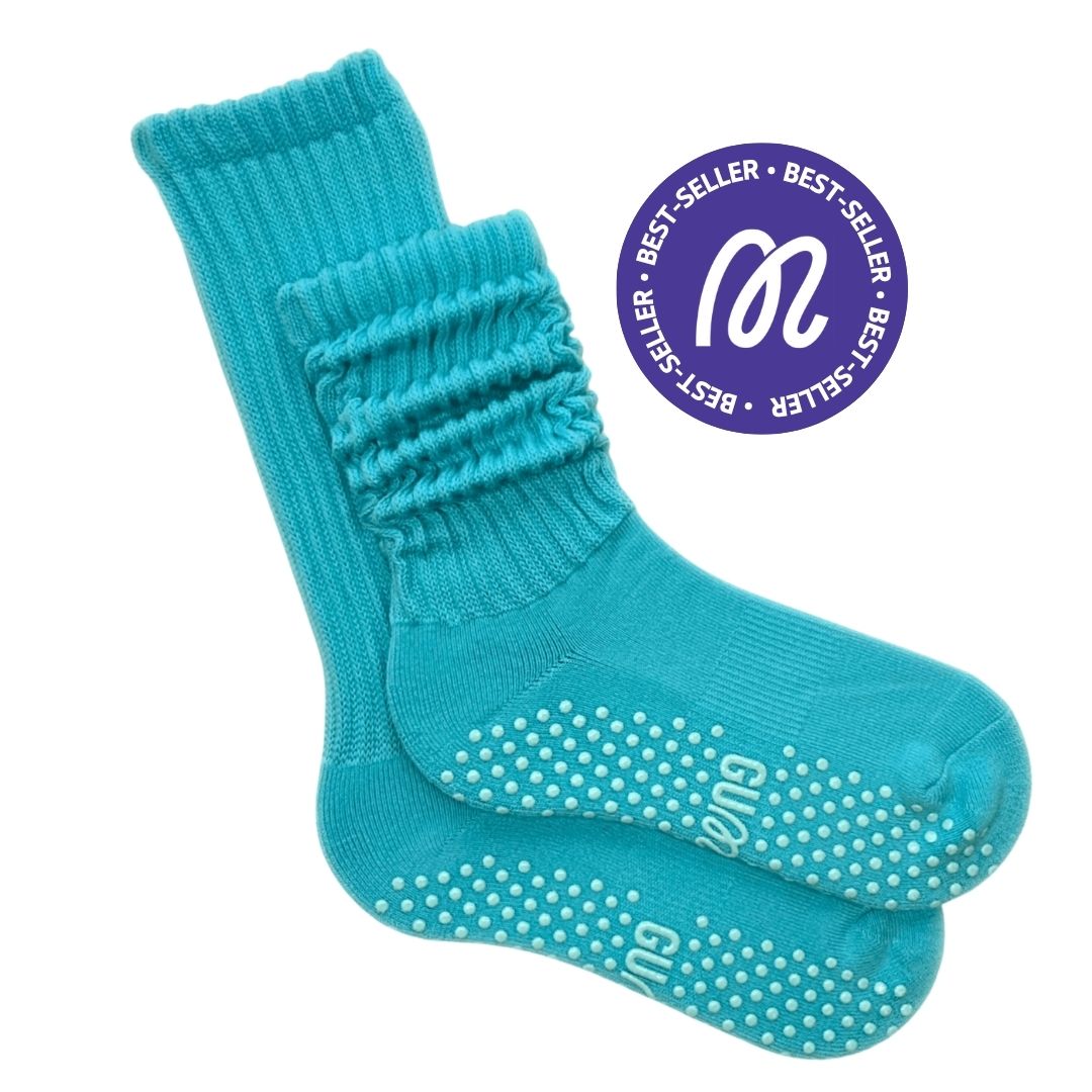 Zap Pop Blue - Slouch Blue Grip Socks
