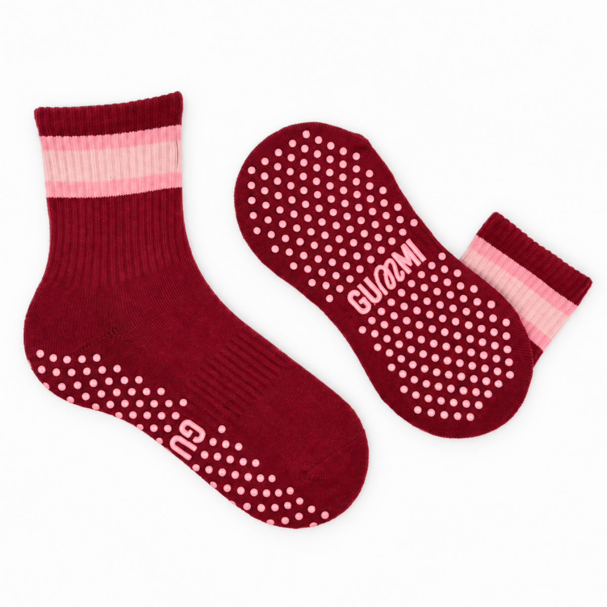Berry Coulis – Burgundy & Pink Pilates Grip Socks
