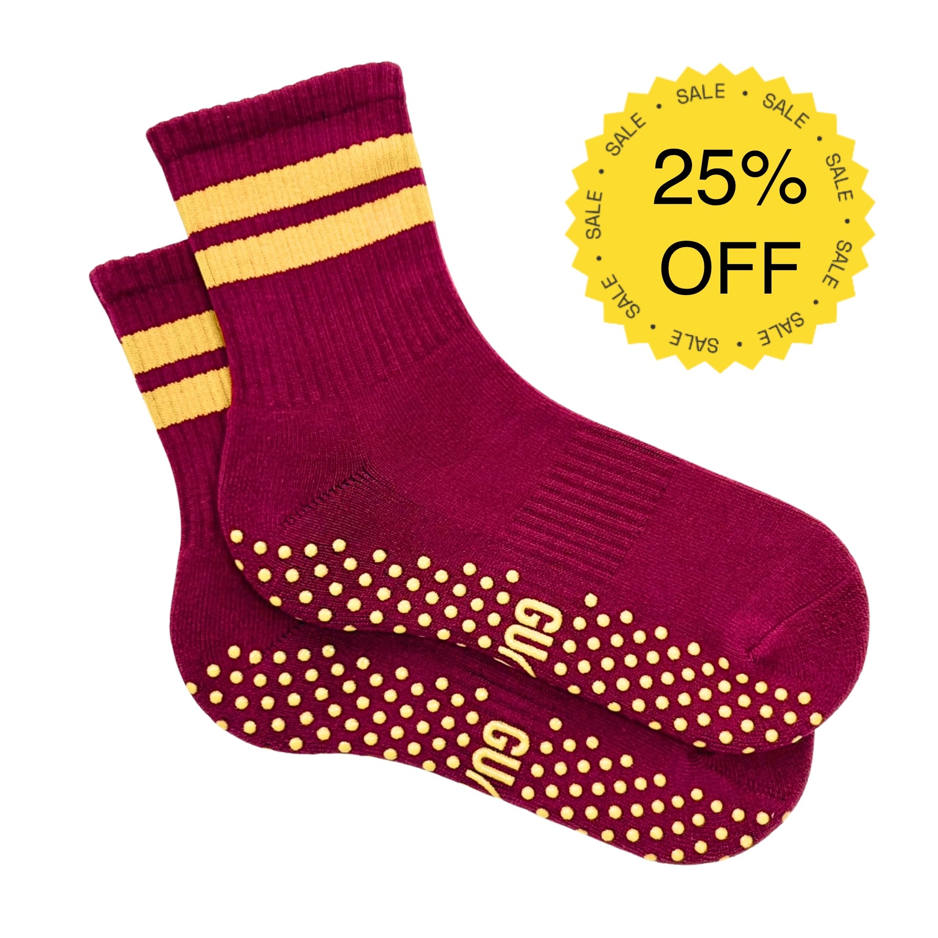 Rhubarb & Custard. Pilates Grip Socks